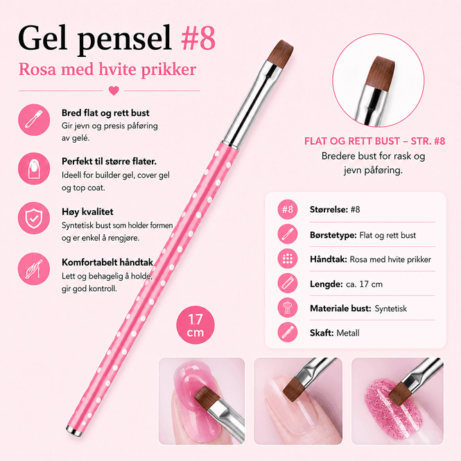 Hovedbilde Rosa gel pensel  #8